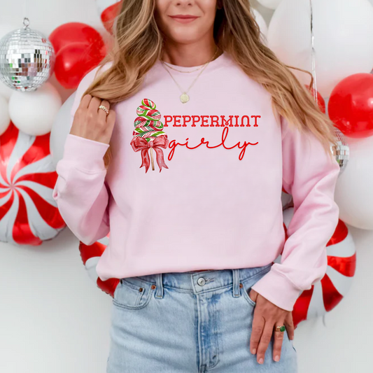 Peppermint Girly | Christmas Crewneck Sweatshirt