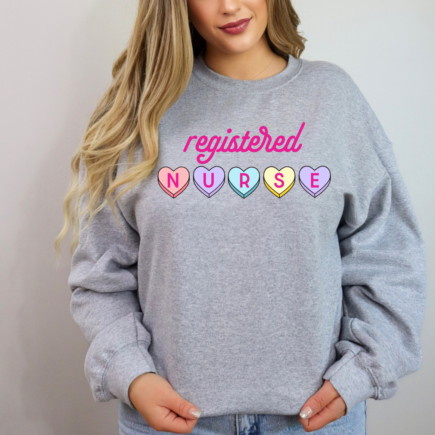 Valentine's Day Registered Nurse Candy Hearts Sweatshirt