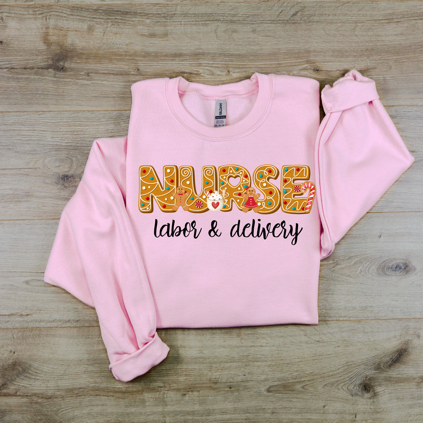 Christmas Gingerbread Labor and Delivery Nurse Sweatshirt