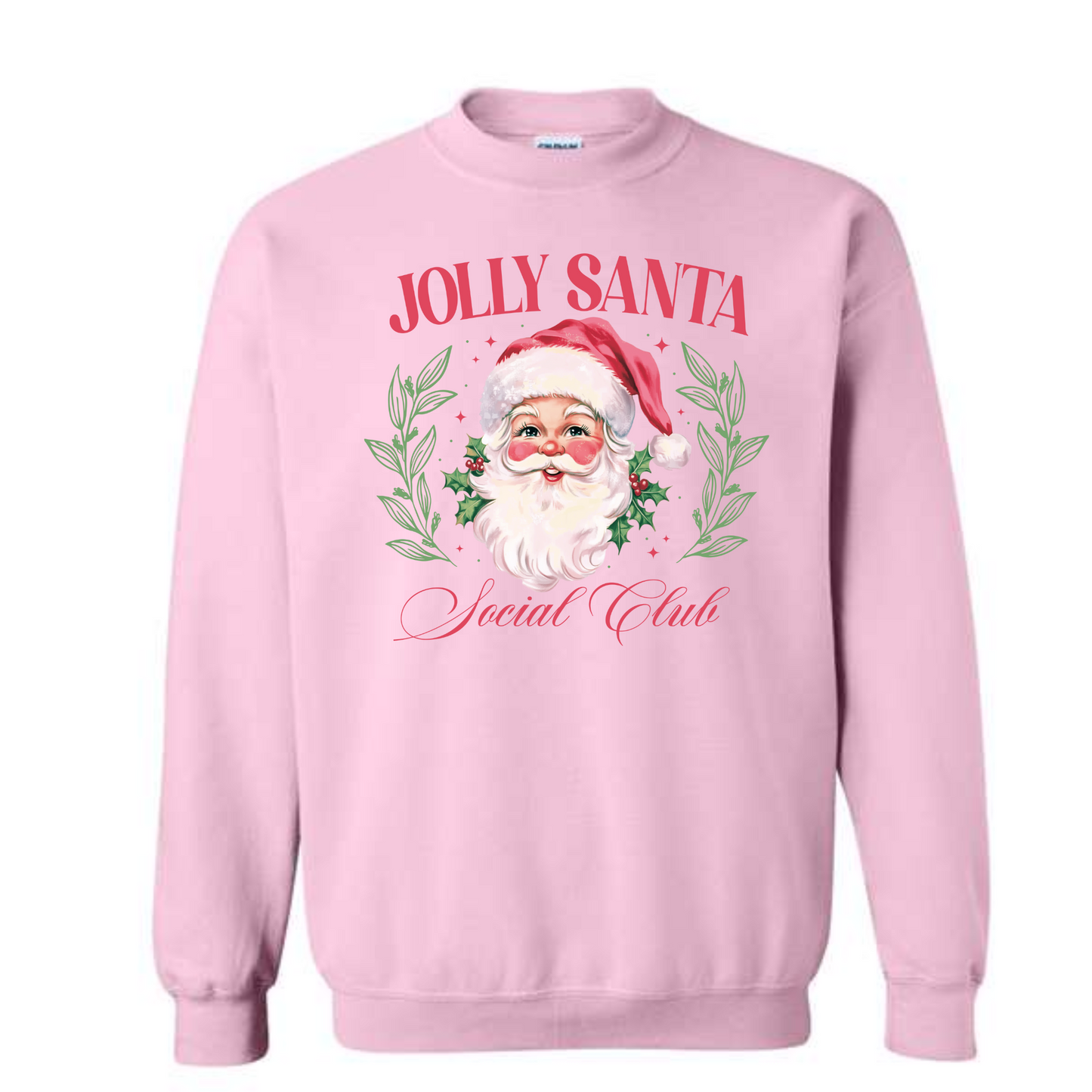 Jolly Santa Club Coquette Christmas Crewneck Sweatshirt