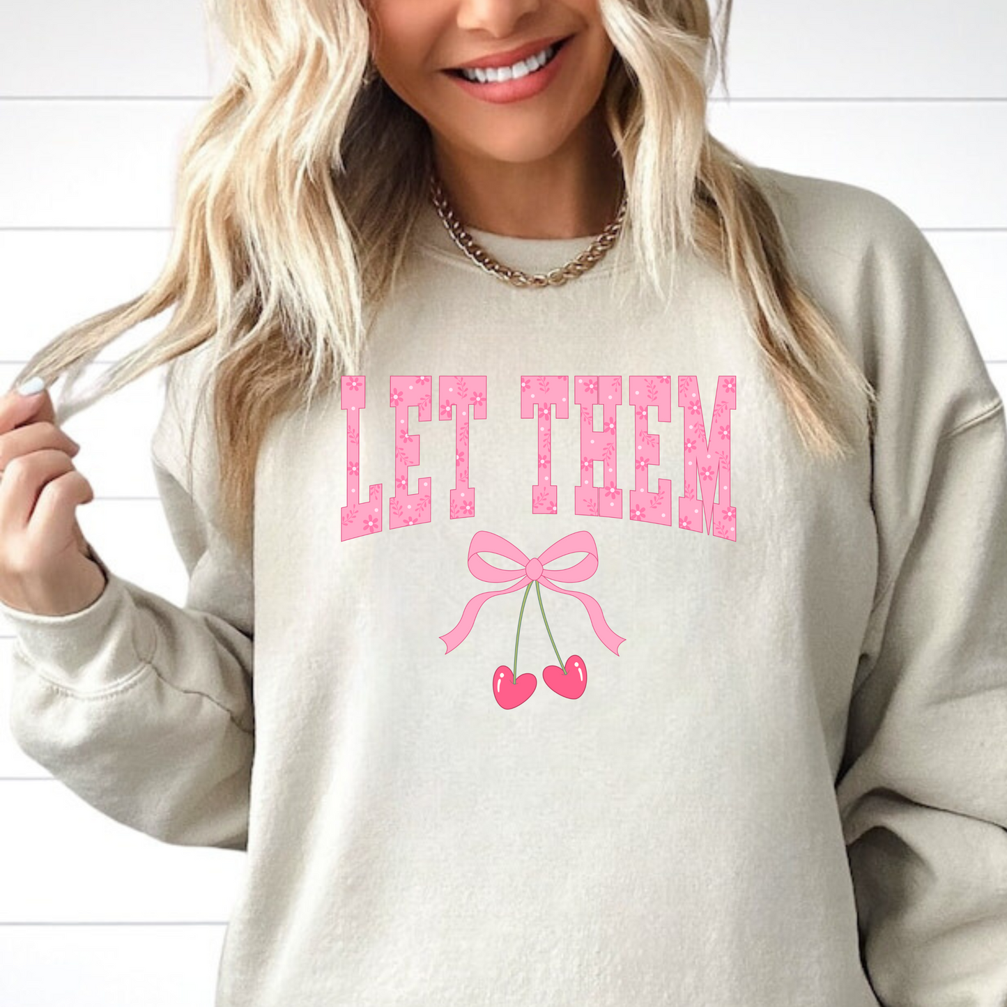 Coquette Pink Bow Sweatshirt | Let Them Sweatshirt