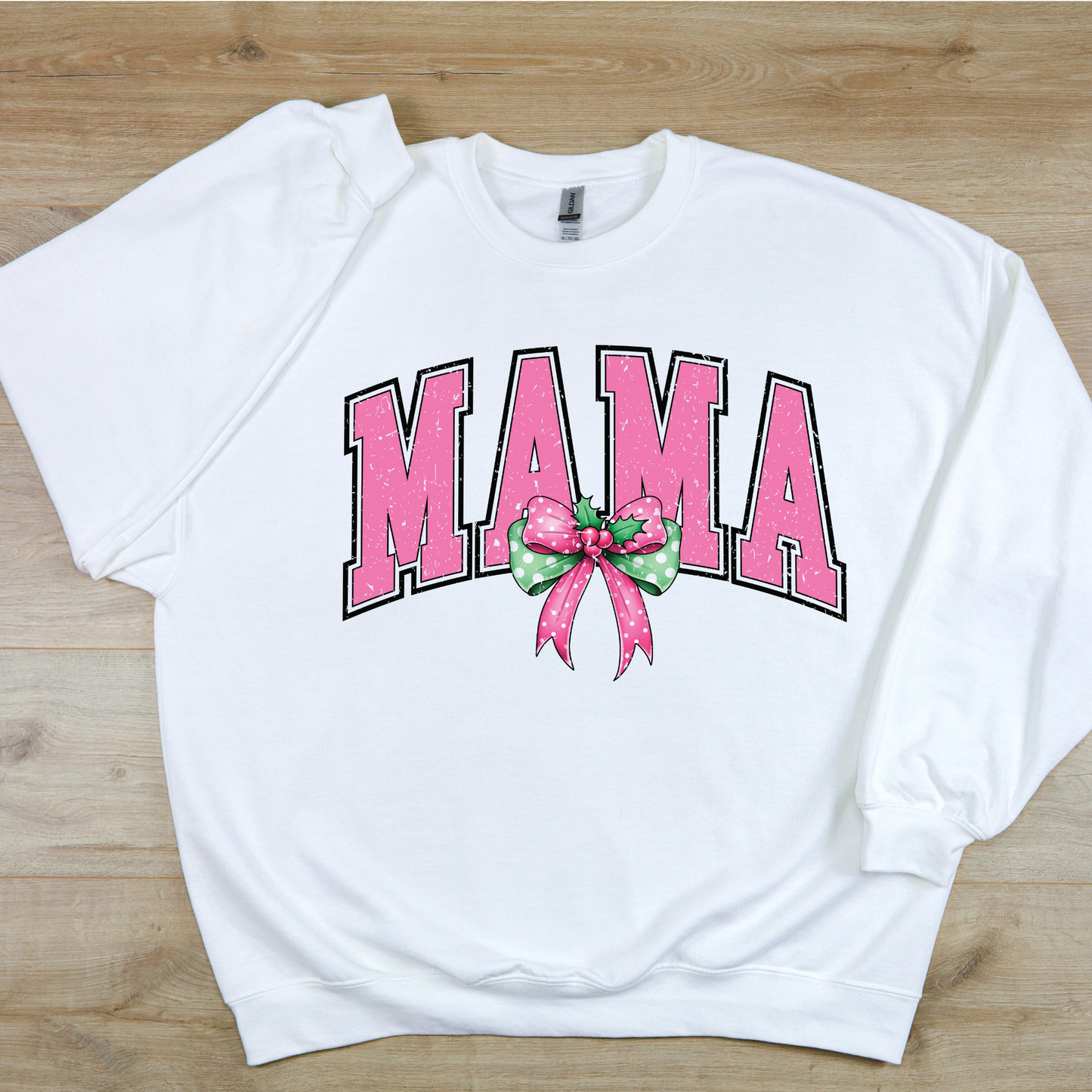 Mama Pink Christmas Varsity Sweatshirt