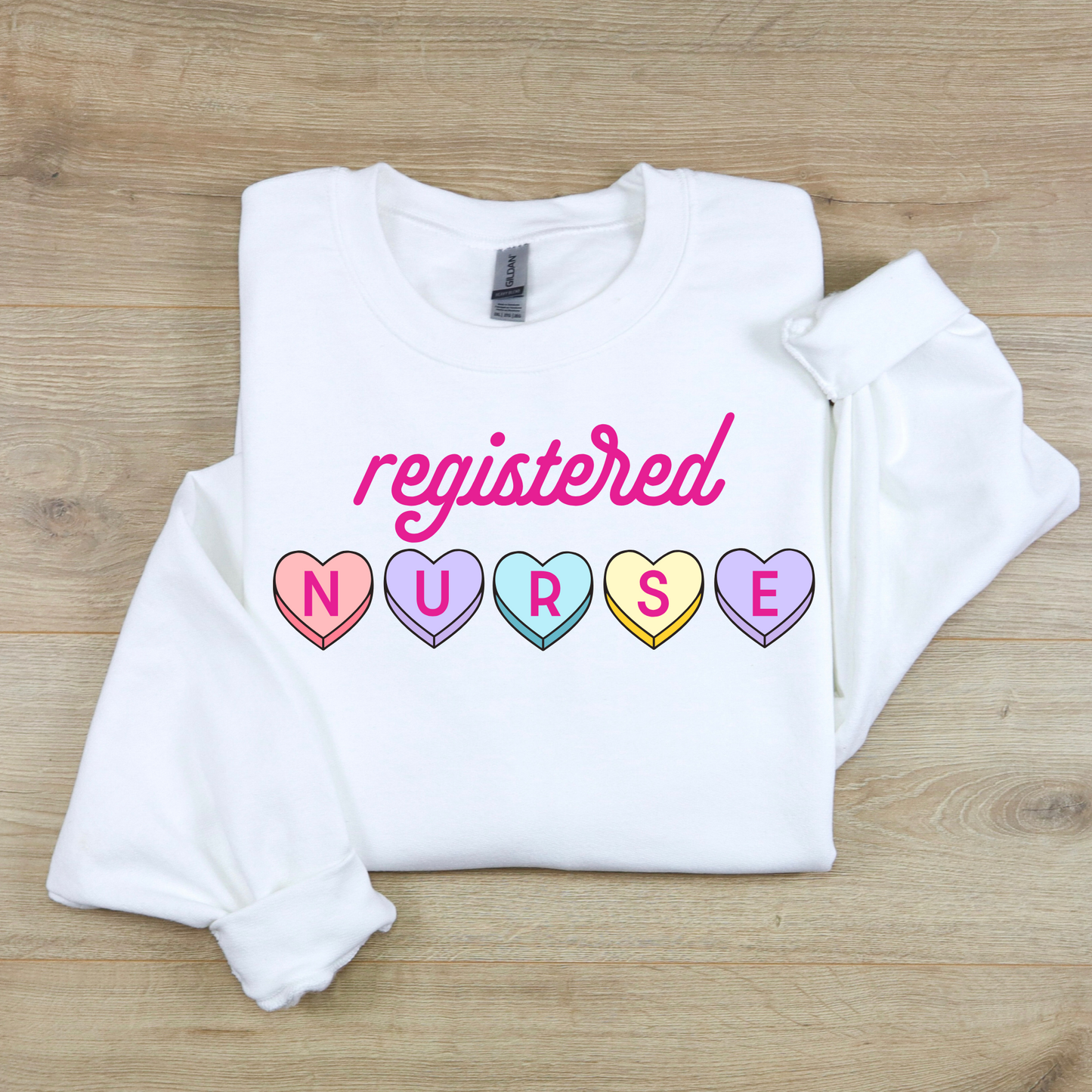 Valentine's Day Registered Nurse Candy Hearts Sweatshirt