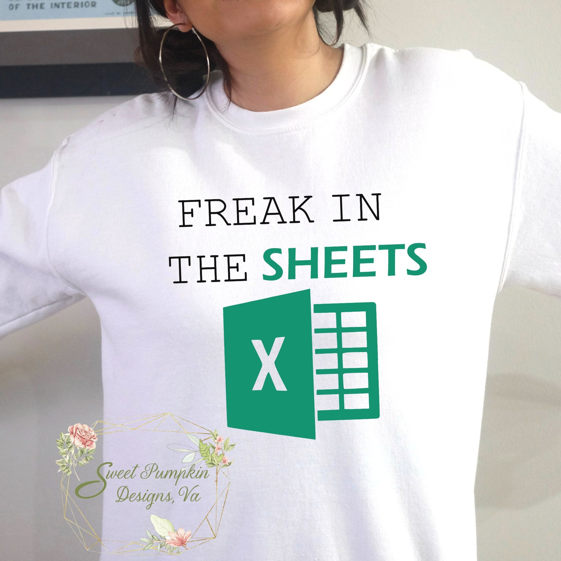 Looking for a funny and unique gift for your favorite data analyst or Excel enthusiast? Check out our "Freak in the Sheets" crewneck sweatshirt! This humorous sweatshirt is the perfect way to add some Excel spreadsheet humor to your wardrobe.  Whether you're looking for a fun way to show off your love for data analysis or just want to make your coworkers laugh, our "Freak in the Sheets" sweatshirt is the perfect choice.